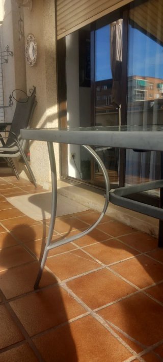Mesa Terraza Cristal Templado y Aluminio