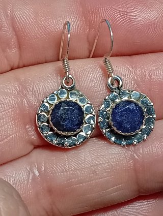 Pendientes Plata Ley zafiro