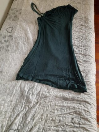 Vestito donna corto verde pizzo
