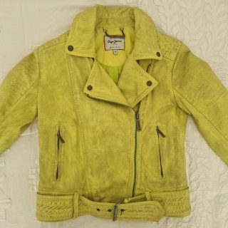 Cazadora motera Pepe Jeans amarilla XS