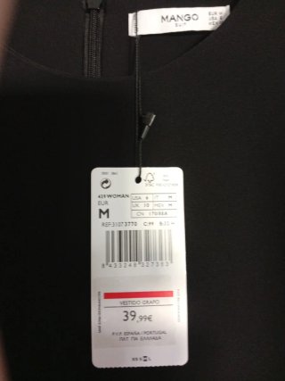 Vestido Mango Negro Talla M