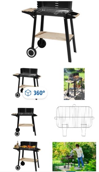 Barbacoa de carbón metálica