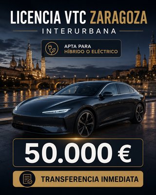 Licencia VTC en Zaragoza –  HIBRIDA Interurbana