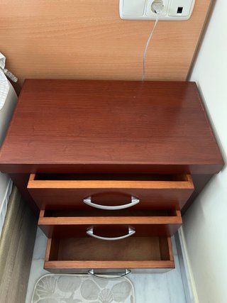 2 Mesitas de Noche Madera Maciza Wengue