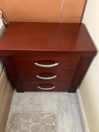 2 Mesitas de Noche Madera Maciza Wengue