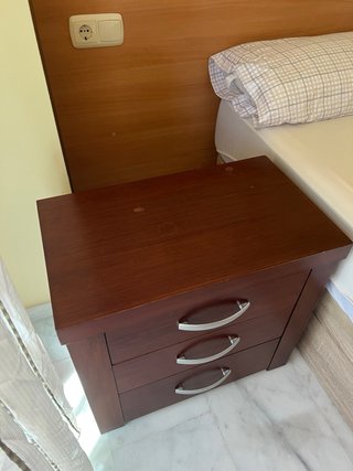 2 Mesitas de Noche Madera Maciza Wengue