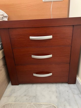 2 Mesitas de Noche Madera Maciza Wengue