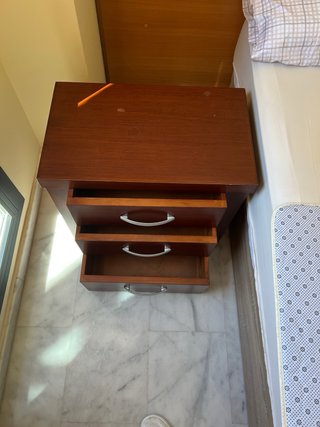 2 Mesitas de Noche Madera Maciza Wengue