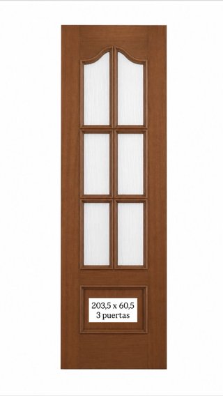 Puerta de madera con 6 paneles