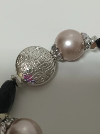 Pulsera LBVYR Perlas y Piedras Negras