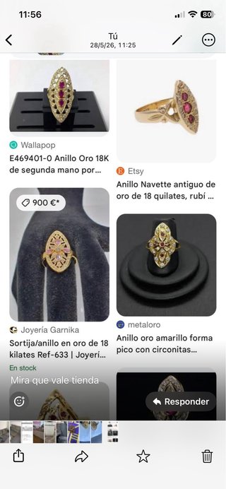 Anillo Oro 18k con Rubíes y Diamantes