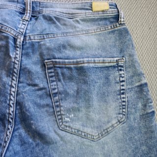 Bermuda Skater Vaquera Azul Rotos Zara Talla 38