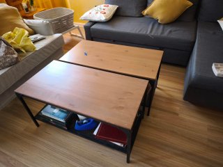 Mesa de centro Ikea madera y metal