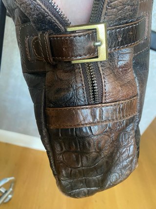 Bolso de viaje de piel marrón