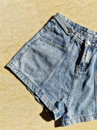 Pantaloncini jeans vintage vita regolabile