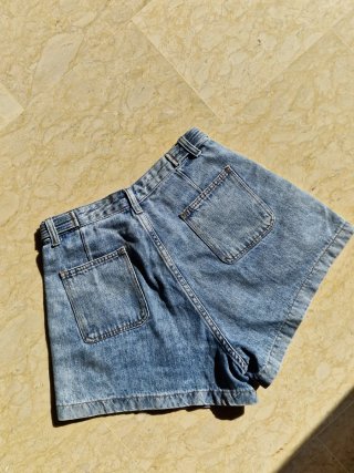 Pantaloncini jeans vintage vita regolabile