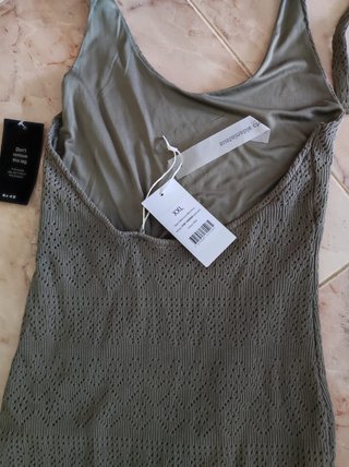 Vestido largo halter verde oliva