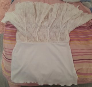 Falda de encaje Pimkie blanca talla M