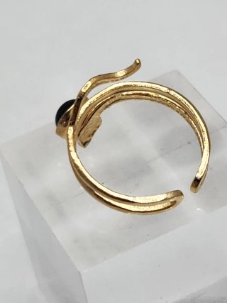 Anillo Chapado Oro Acero Quirúrgico Negro