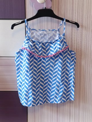 Conjunto verano niña azul y blanco