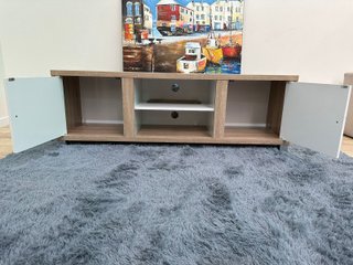 Mueble TV 150cm Madera y Cristal