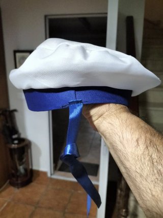 Gorro marinero blanco y azul