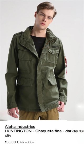 Chaqueta Alpha Industries Verde Talla XL