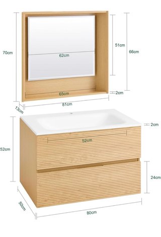 Mueble de baño Sobuy madera y blanco