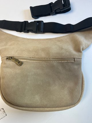 Riñonera Caomka Piel Serraje Beige/Verde