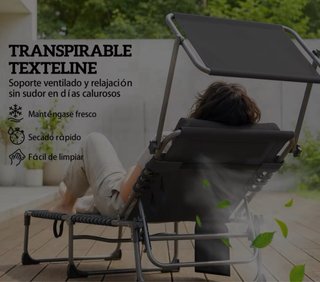 Tumbonas plegables grises (2 unidades)