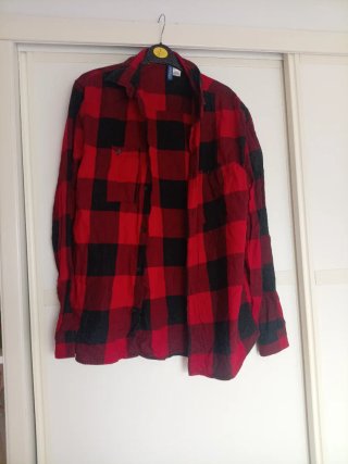 Camisa cuadros roja y negra