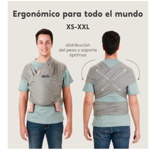Fular portabebés CuddleBug gris