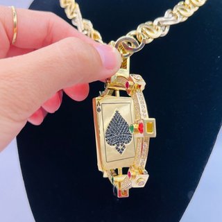 Colgante Oro Naipes Corazón Diamantes