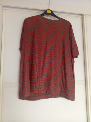 Camiseta Zara Rayas Marrón y Naranja