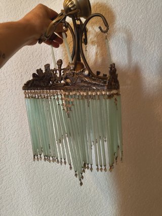 Lámpara colgante vintage lágrimas cristal