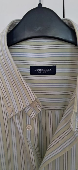 Camisa Burberry Caballero Talla L Rayas Verdes