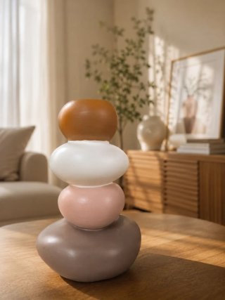 Vaso in resina stile pietra 11x17 cm