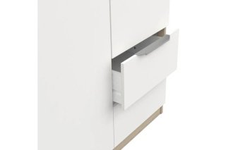 Armadio 3 Ante 2 Cassetti Bianco e Rovere