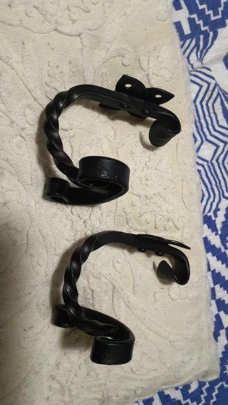 2 Ganchos Percheros Hierro Forjado Negro