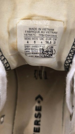 Converse Scarpe Zebrate Nere e Bianche Tg 36.5