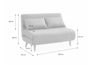 Sofá Cama Gris 2 Plazas