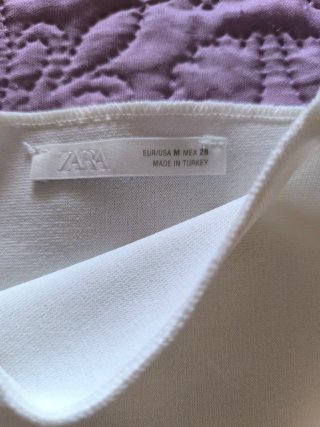 Top Zara Lazos Blanco Talla m elastico