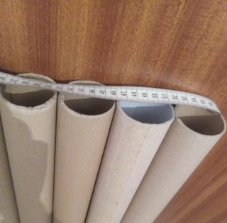 Tubos de cartón de 70cm de largo