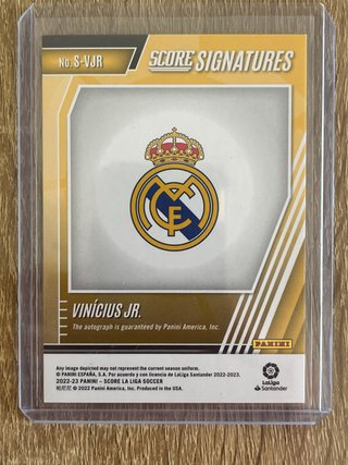 Cromo Vinicius Jr. Panini Score Autógrafo 1/3
