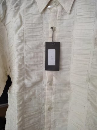 Camisa manga corta hombre beige talla 42