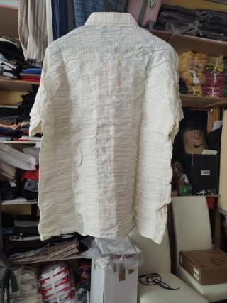 Camisa manga corta hombre beige talla 42