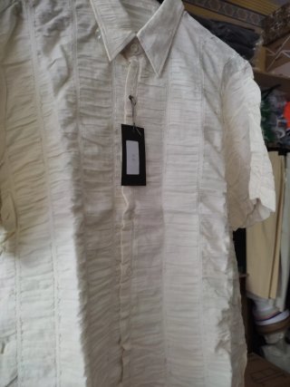 Camisa manga corta hombre beige talla 42