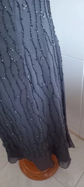 Vestido Pronovias Seda T.46 Gris