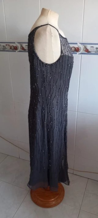 Vestido Pronovias Seda T.46 Gris