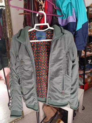 Chaqueta bomber retro verde multicolor